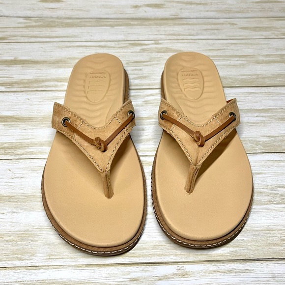 NIB Sperry Women Waveside Plushwave Brown (Tan) Flip Flops Size 5 - Picture 2 of 8